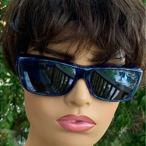 Jonathan Paul Blue Tortoise Chunky Rectangular Sunglasses